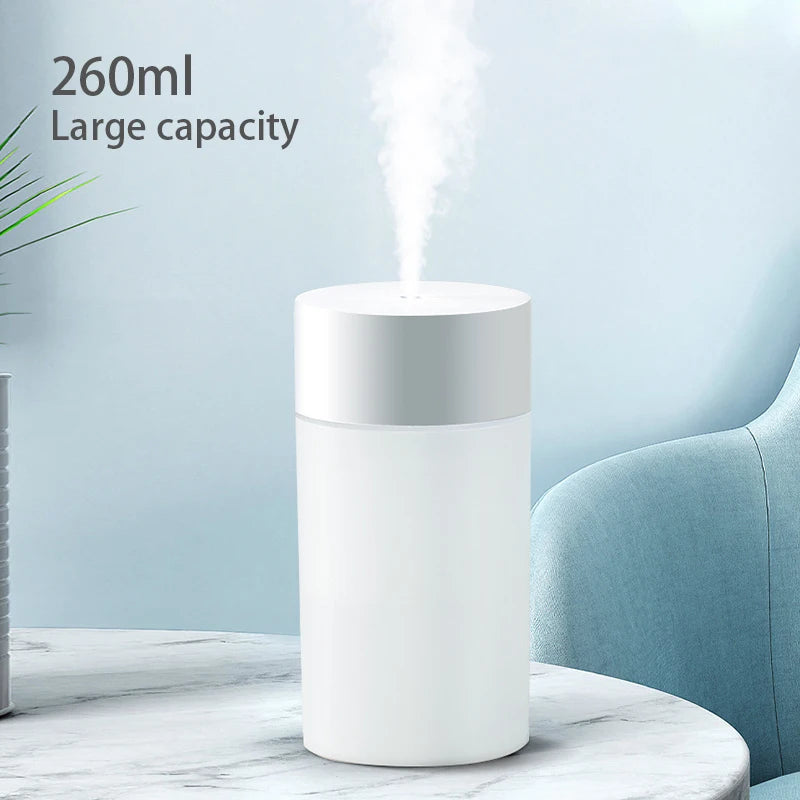 Portable 260ML Mini USB Humidifier & Essential Oil Diffuser