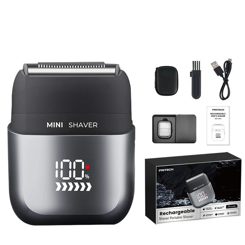 Portable Mini Electric Shaver with Digital Display