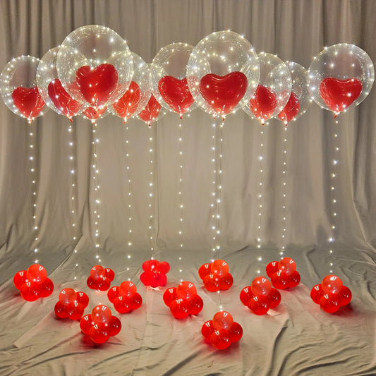 LED Heart-Shaped Luminous Balloon String Lights